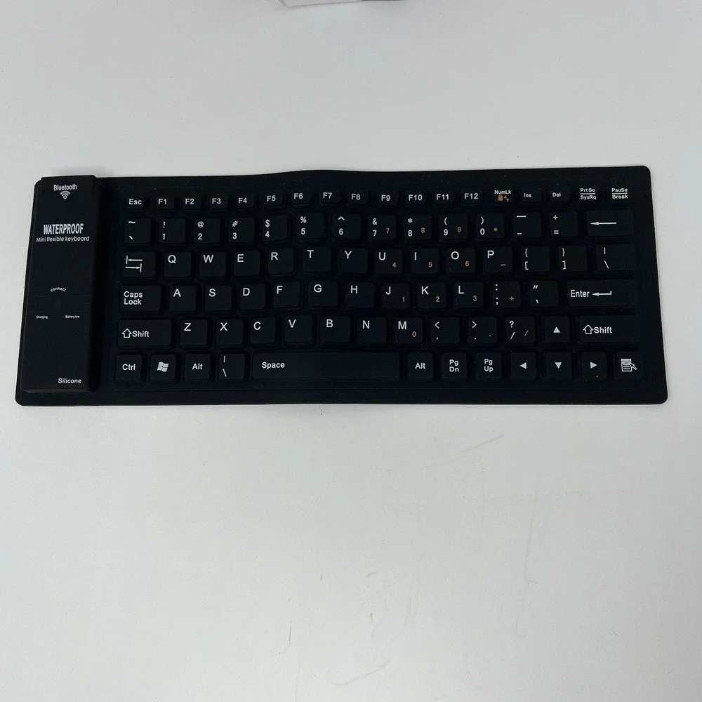 Flexible Silicone Waterproof Keyboard Bluetooth Portable and Foldable